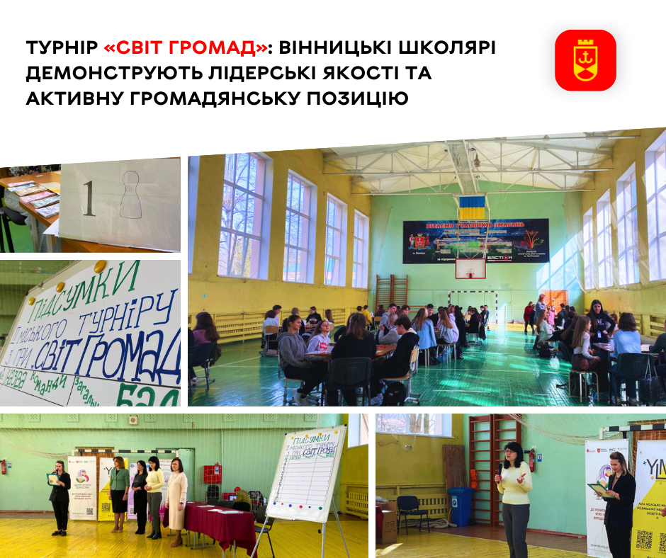 Турнір «Світ Громад»: вінницькі школярі демонструють лідерські якості та активну громадянську позицію